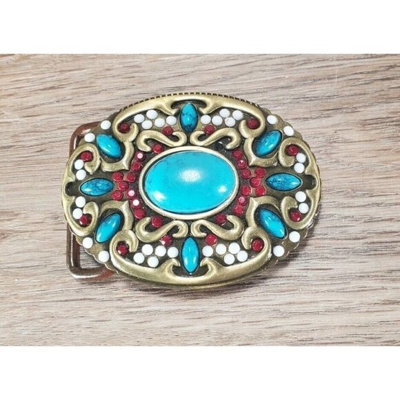 Buckle Rage Faux‎ Turquoise Belt Buckle - Picture 2 of 4